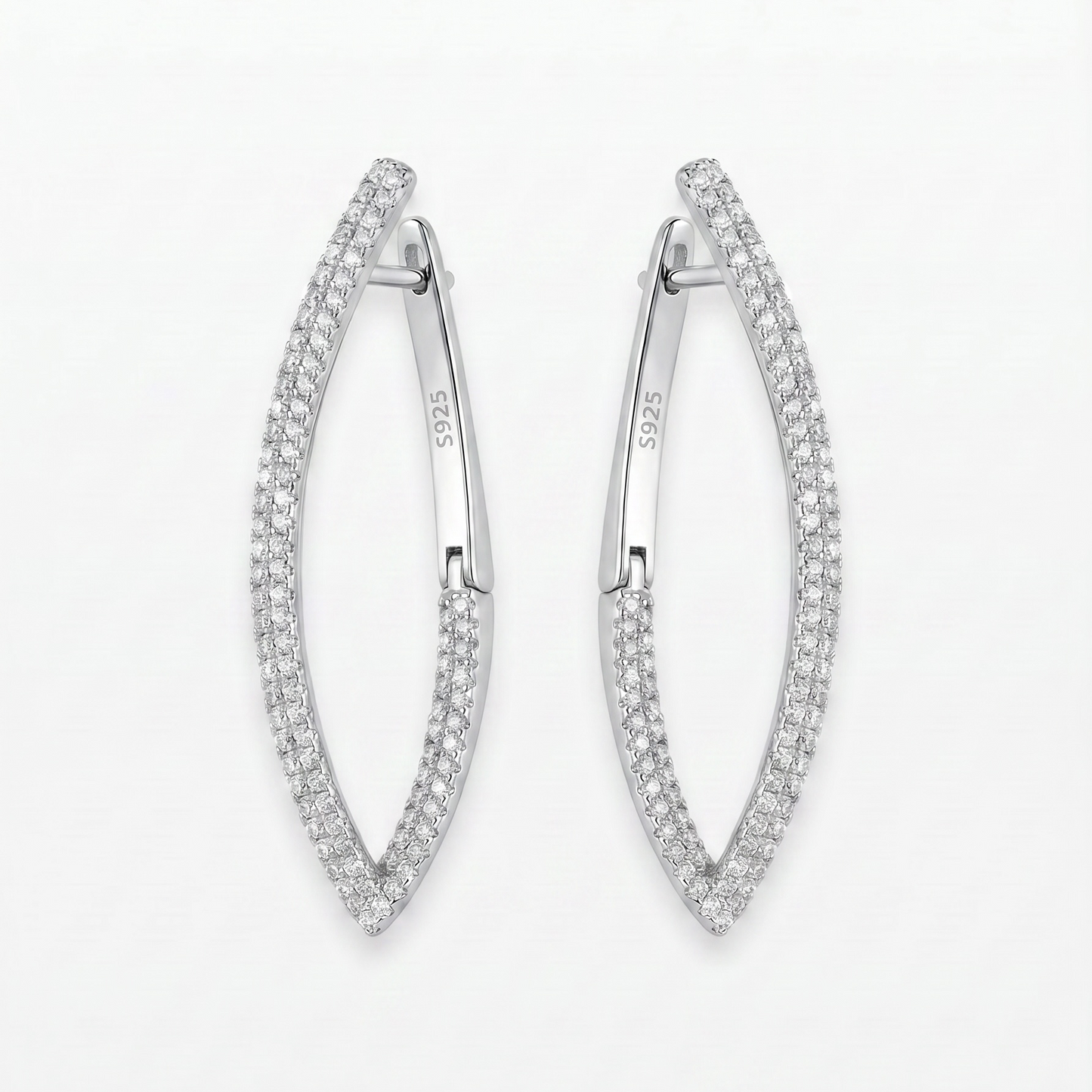 925 Silber Ohrringe mit Zirkonia im Marquise-Design