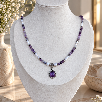 Amethyst Pearl Necklace