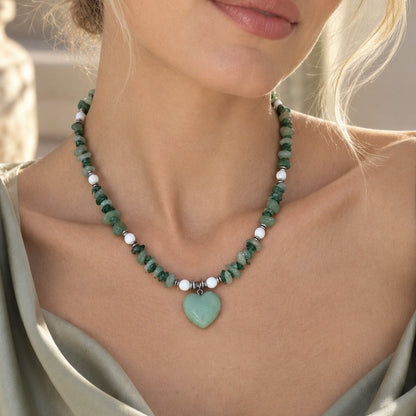 Green Aventurine Heart Necklace