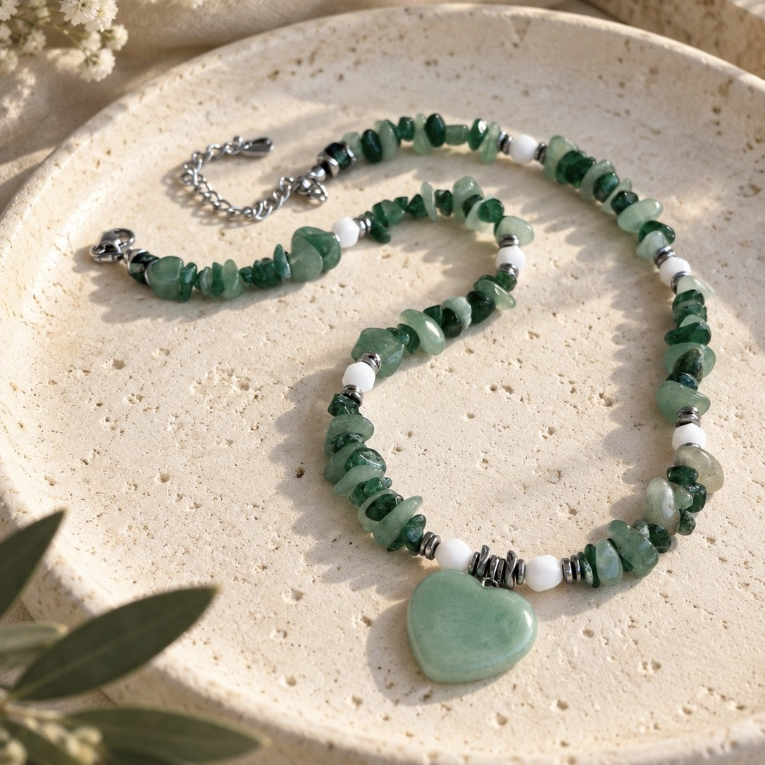 Green Aventurine Heart Necklace