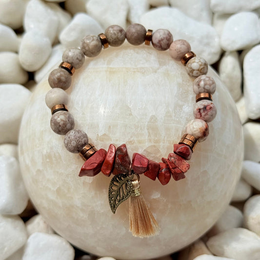 Earth Harmony Armband mit Blatt-Anhänger