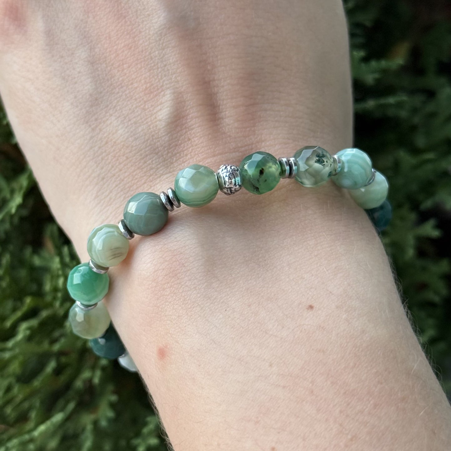 Grünes Achat-Armband