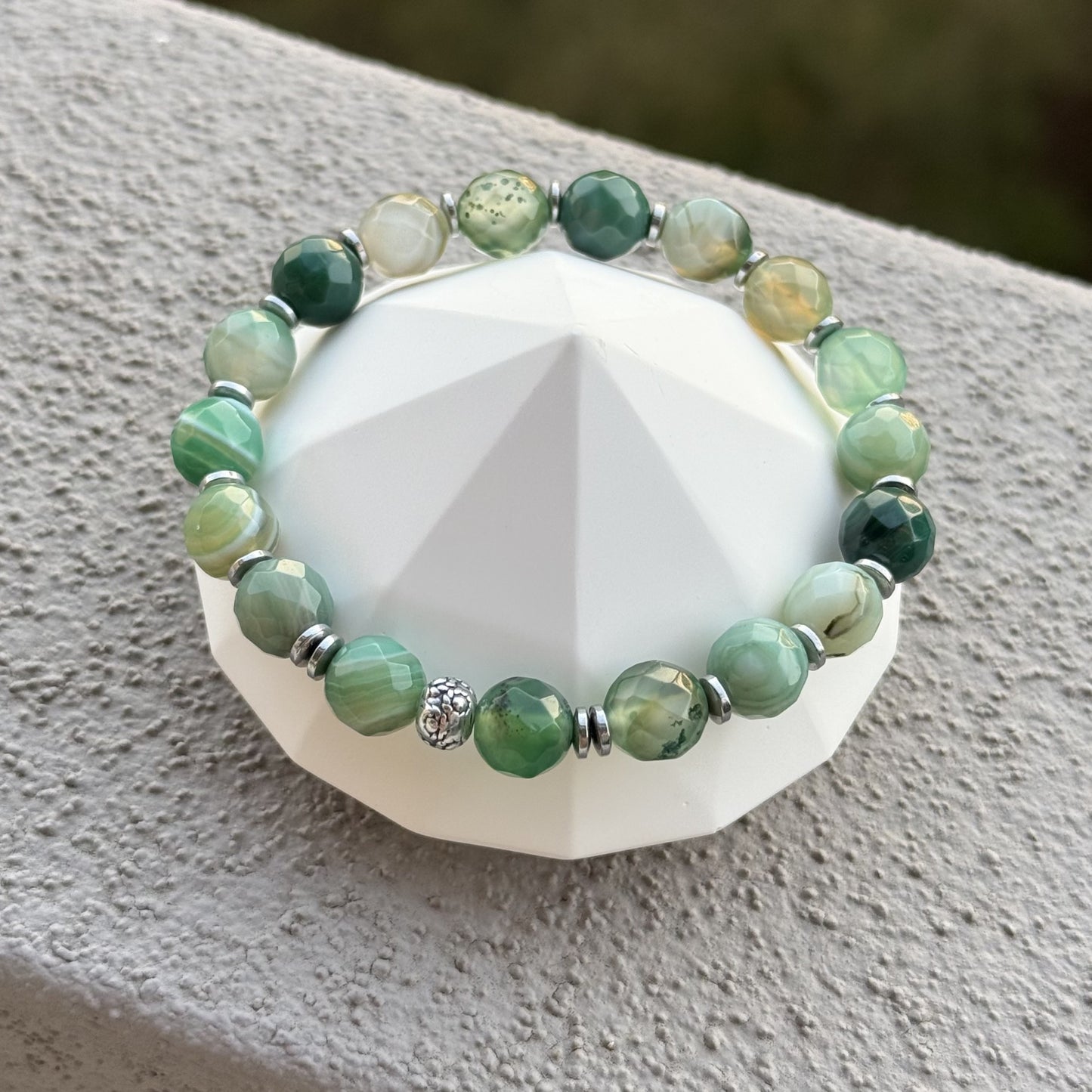 Grünes Achat-Armband