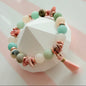 Naturstein-Armband Mint & Rosa mit Quaste – Draufsicht