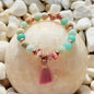 Naturstein-Armband Mint & Rosa mit Natursteinsplittern – Draufsicht