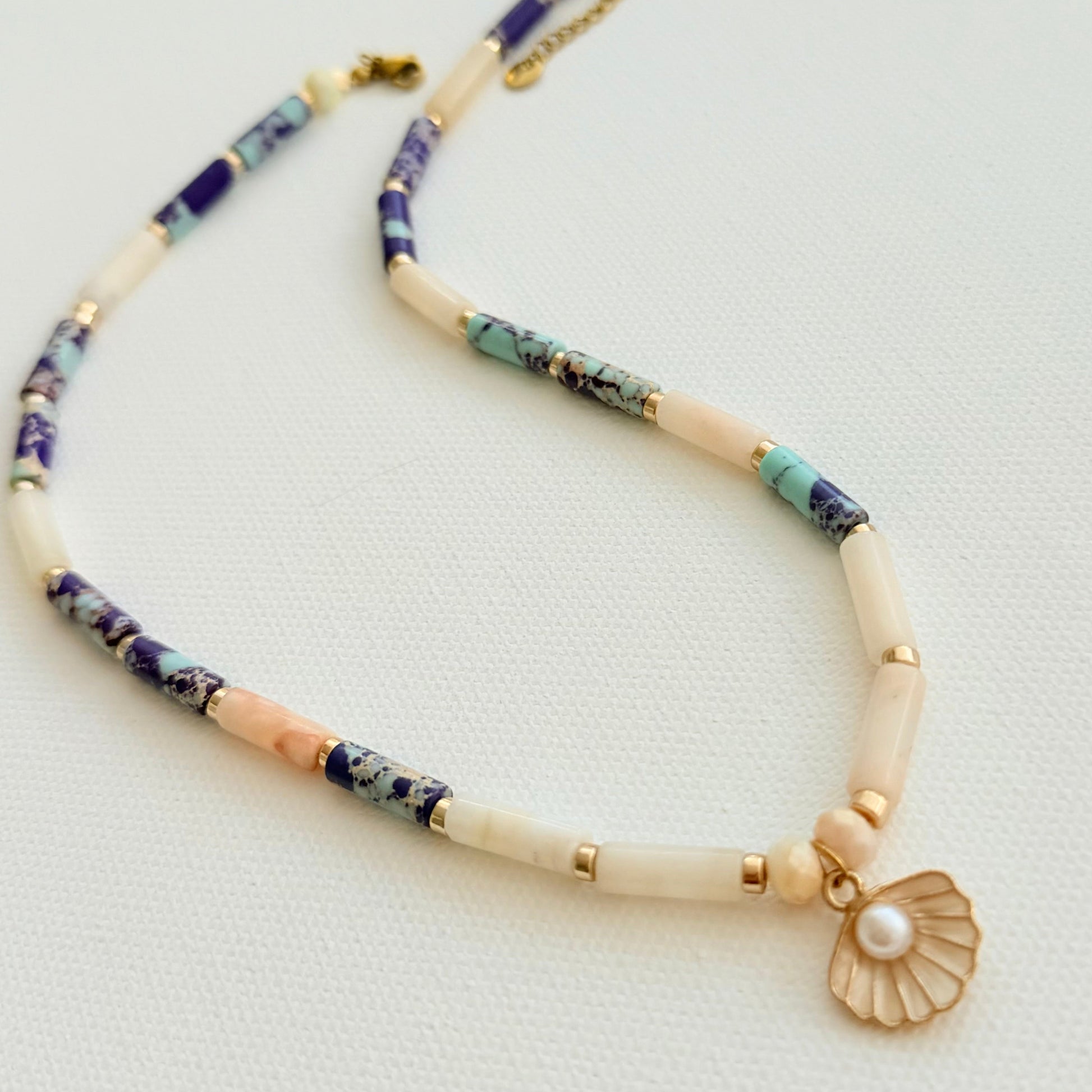 Pearl & Lilac Muschel-Halskette – Verschluss Detail