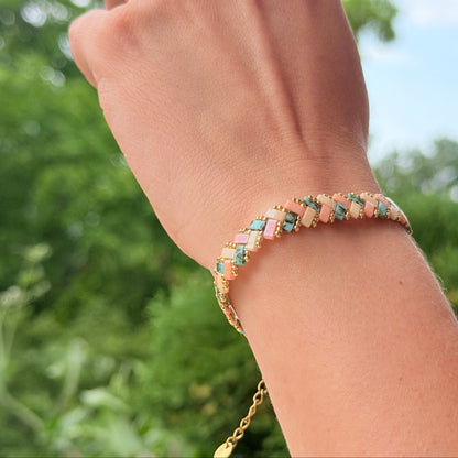 Pastel Mosaic Miyuki-Tila Armband