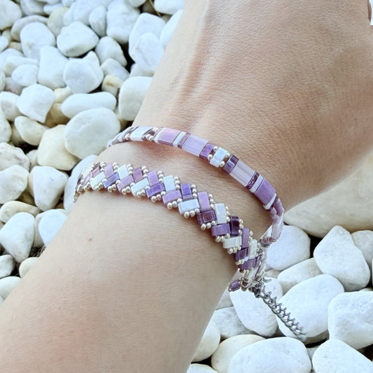 Lavender Dream – Miyuki Tila Armband Set