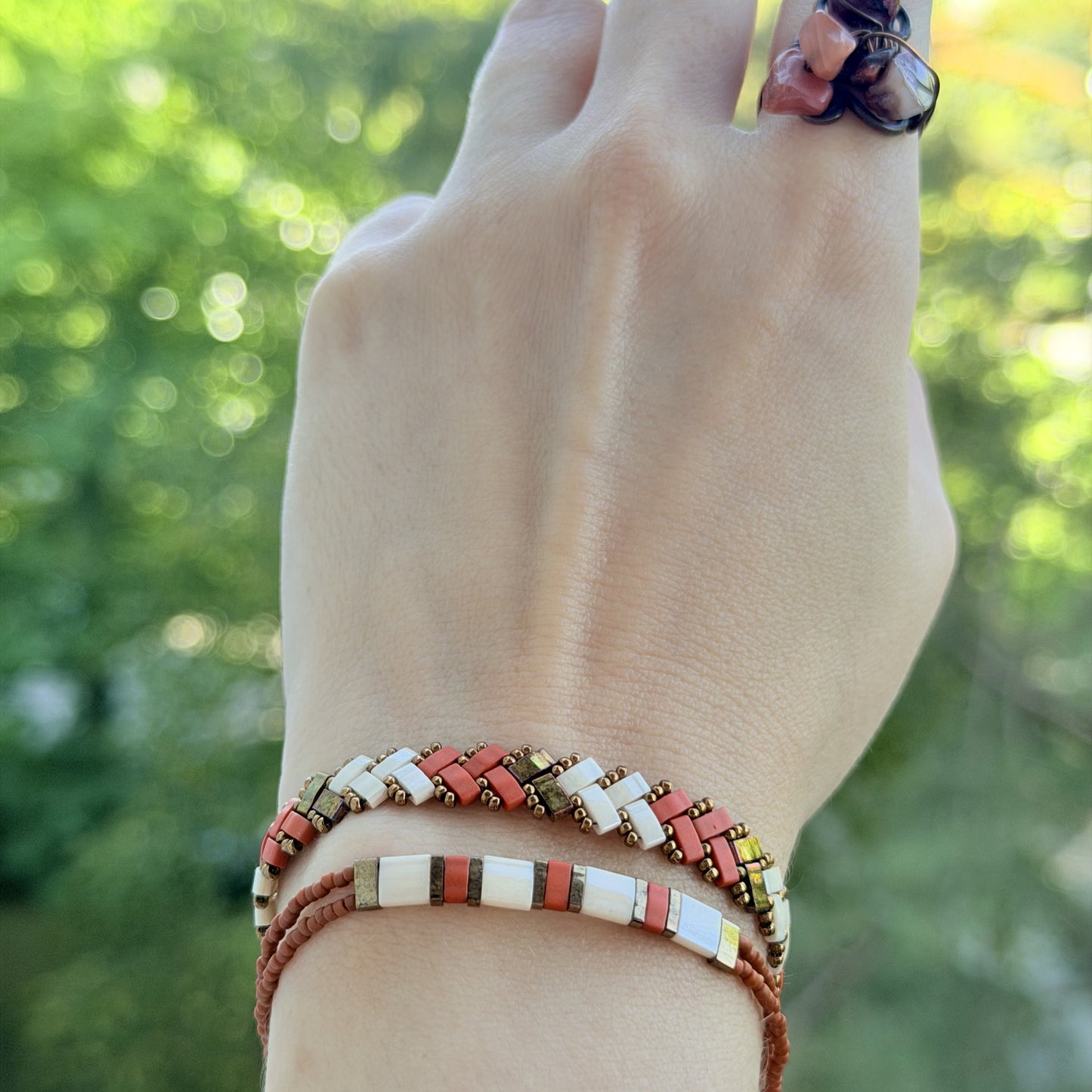 Desert Bloom – Miyuki Tila Armband Set