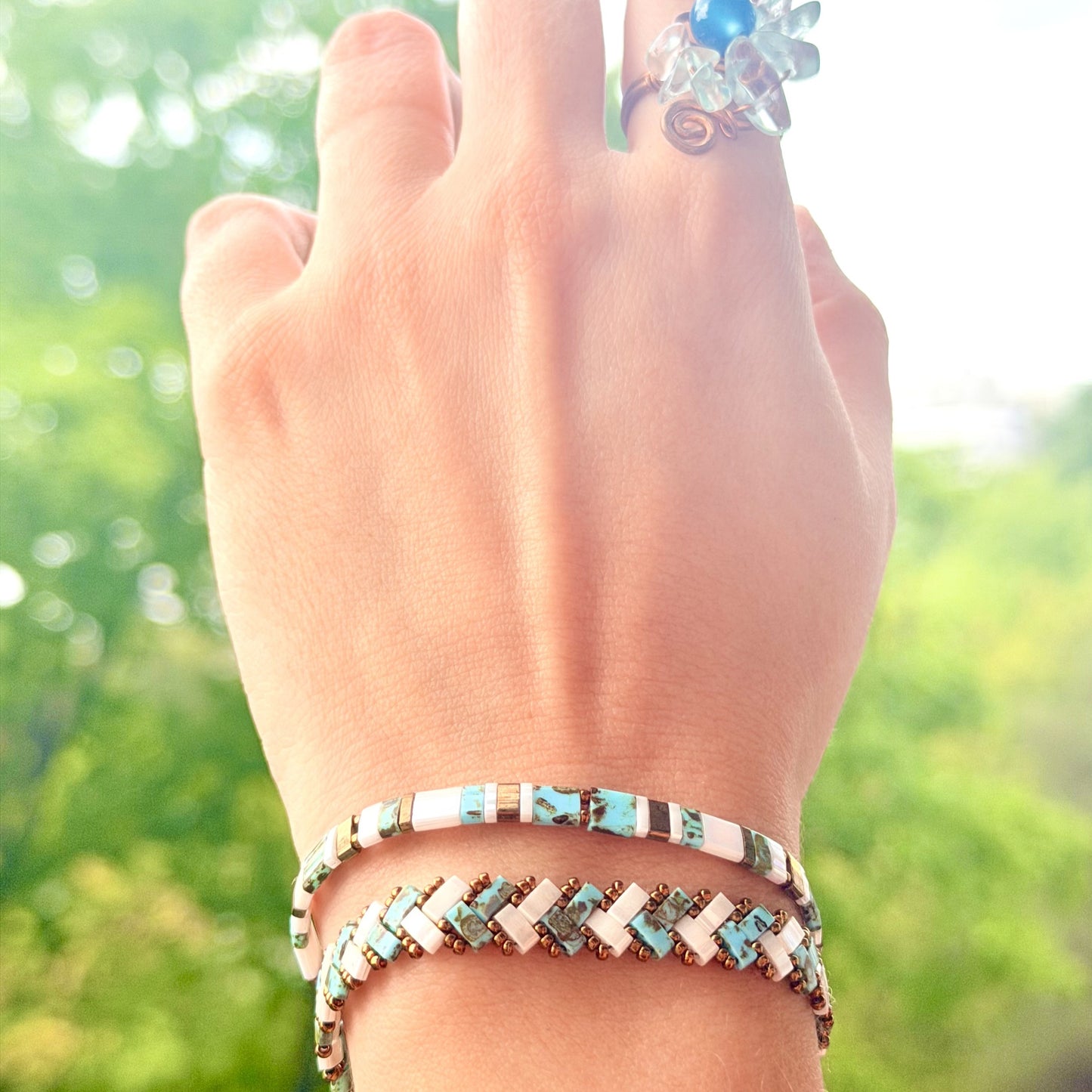 Desert Turquoise – Miyuki Tila Armband Set