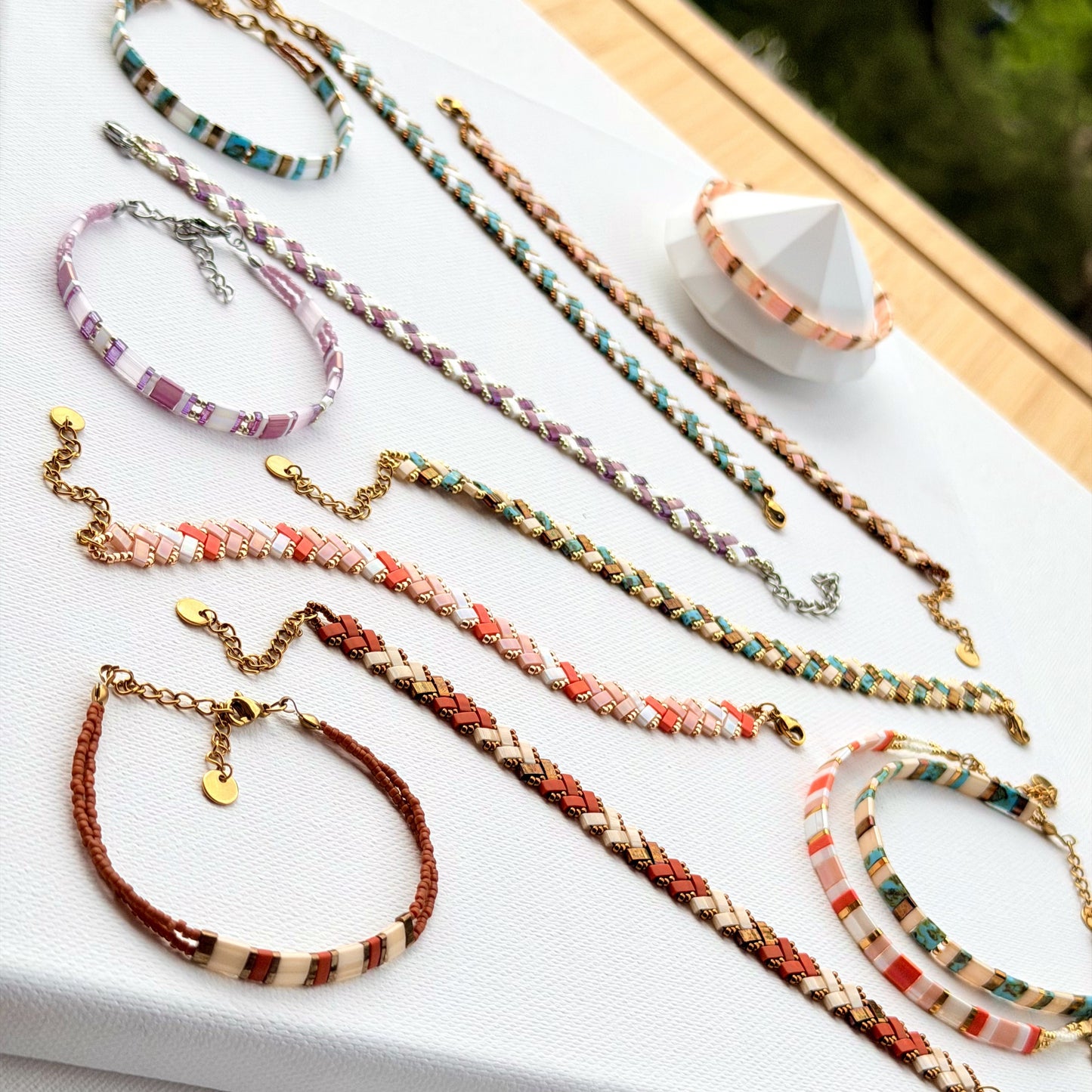 Desert Bloom – Miyuki Tila Armband Set