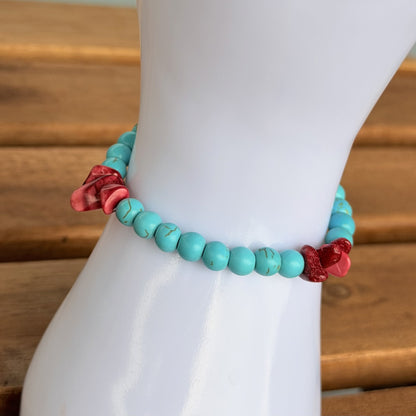 Coral & Turquoise Halskette und Armband