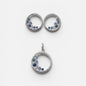 925 Silber Schmuckset mit Syn. Saphir, Syn. Spinel Hellblau und Zirkonia – Anhänger und Ohrringe