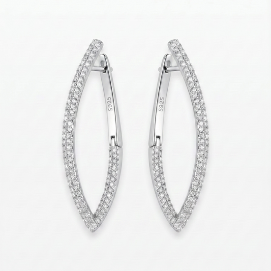 925 Silber Ohrringe mit Zirkonia im Marquise-Design