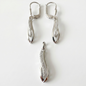 925 Silber Schmuckset mit Zirkonium im Wellen-Design – Anhänger und Ohrringe